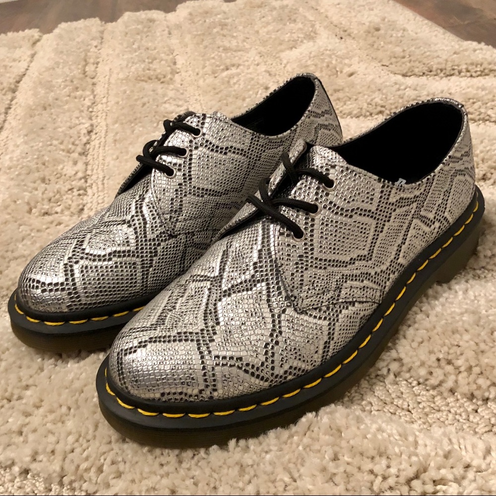 Dr. Martens Metallic Snake Print Oxfords
